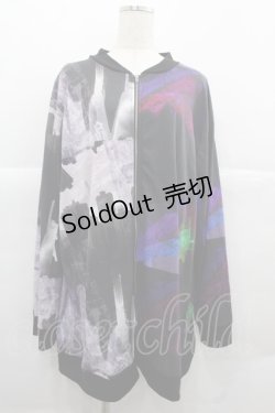 画像1: KMK(KINGLY MASK) / 2デザイン切替ブルゾン  黒Ｘ紫 I-25-12-06-053-PU-JA-SA-ZI