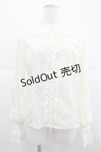 Vilia（海外ロリータブランド） / フリルブラウス M 生成り I-25-12-06-007-LO-BL-SA-ZI