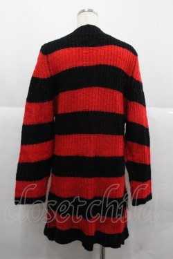 画像2: GOTHPUNKその他(買取対象外) / Vネックボーダーニット  ブラック×レッド I-25-12-06-054-PU-TO-SA-ZI