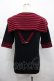 画像2: Deorart / ボーダーセーラー半袖カットソー M 黒Ｘ赤 I-25-12-06-055-PU-TO-SA-ZI (2)