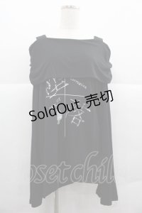 SEX POT ReVeNGe / 堕落SHOULDERデザインカットソー  黒Ｘ I-25-12-06-057-SP-TO-SA-ZI