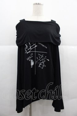 画像1: SEX POT ReVeNGe / 堕落SHOULDERデザインカットソー  黒Ｘ I-25-12-06-057-SP-TO-SA-ZI