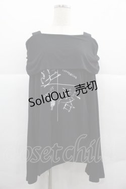 画像1: SEX POT ReVeNGe / 堕落SHOULDERデザインカットソー  黒Ｘ I-25-12-06-057-SP-TO-SA-ZI