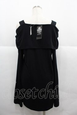 画像2: SEX POT ReVeNGe / 堕落SHOULDERデザインカットソー  黒Ｘ I-25-12-06-057-SP-TO-SA-ZI