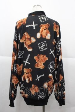 画像2: TRAVAS TOKYO / /Logo bear chiffon blousonジャケット’19SS  黒Ｘブラウン I-25-12-06-059-PU-JA-SA-ZI