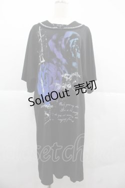 画像1: SEX POT ReVeNGe / 薔薇プリントセーラー半袖カットワンピース  黒Ｘ青 I-25-12-06-060-SP-BL-SA-ZI