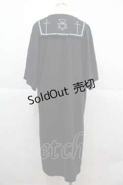 画像2: SEX POT ReVeNGe / 薔薇プリントセーラー半袖カットワンピース  黒Ｘ青 I-25-12-06-060-SP-BL-SA-ZI