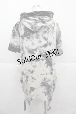 画像2: SEX POT ReVeNGe / 針金フード半袖パーカー  黒Ｘ白 I-25-12-06-061-SP-TO-SA-ZI