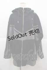 REFLEM / 切替パーカー  黒Ｘグレー I-25-12-06-063-PU-TO-SA-ZI