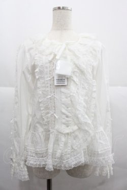 画像1: PINK HOUSE / レース使いオーバーブラウス  ホワイト I-25-12-06-008-LO-BL-SA-ZI