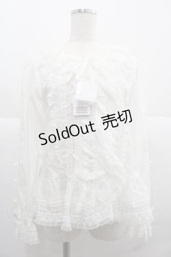 画像1: PINK HOUSE / レース使いオーバーブラウス  ホワイト I-25-12-06-008-LO-BL-SA-ZI