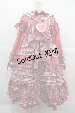 画像1: BABY,THE STARS SHINE BRIGHT / Berry Sweet Bouquetロングワンピース  赤 I-25-12-06-067-BA-OP-SA-ZI