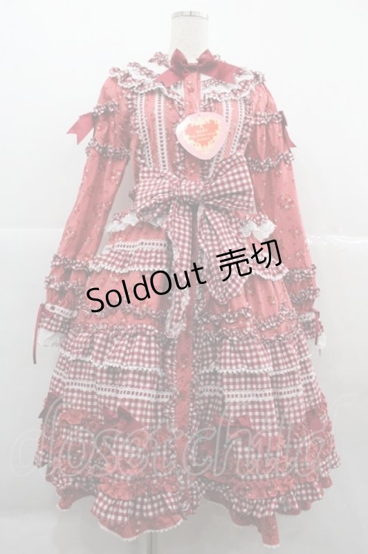 画像1: BABY,THE STARS SHINE BRIGHT / Berry Sweet Bouquetロングワンピース  赤 I-25-12-06-067-BA-OP-SA-ZI (1)