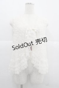 PINK HOUSE / ドットチュールフリルベスト  アイボリー I-25-12-06-009-LO-TO-SA-ZI