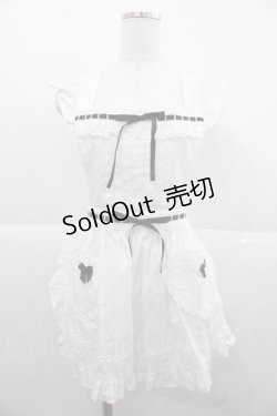 画像1: BABY,THE STARS SHINE BRIGHT / Dreaming Aliceエプロン  白Ｘ黒 I-25-12-06-073-BA-ZA-SA-ZI