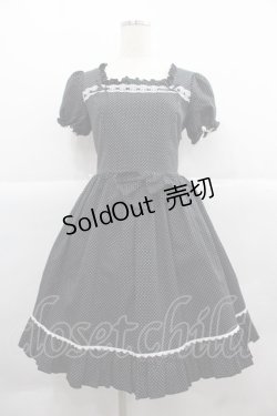 画像1: metamorphose / ドット半袖ワンピース  黒Ｘ白 I-25-12-06-077-ME-OP-SA-ZI