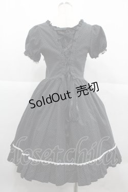 画像2: metamorphose / ドット半袖ワンピース  黒Ｘ白 I-25-12-06-077-ME-OP-SA-ZI