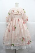 LILITH HOUSE -マジョのフェア- / 桃柄ジャンパースカート&リボンクリップセット XL ピンク I-25-12-06-078-LO-OP-SA-ZI