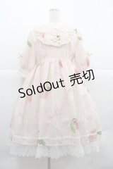 LILITH HOUSE -マジョのフェア- / 桃柄ジャンパースカート&リボンクリップセット XL ピンク I-25-12-06-078-LO-OP-SA-ZI