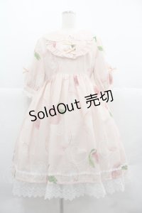 LILITH HOUSE -マジョのフェア- / 桃柄ジャンパースカート&リボンクリップセット XL ピンク I-25-12-06-078-LO-OP-SA-ZI