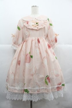 画像1: LILITH HOUSE -マジョのフェア- / 桃柄ジャンパースカート&リボンクリップセット XL ピンク I-25-12-06-078-LO-OP-SA-ZI