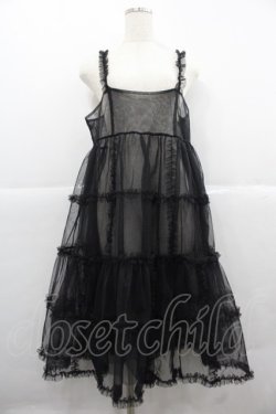 画像1: Candy Stripper / ROMANESQUE FRILL CAMISOLE DRESS  黒 I-25-12-06-087-PU-OP-SA-ZI