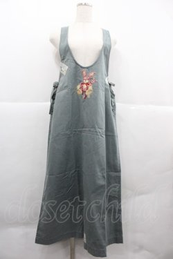 画像1: PINK HOUSE / うさぎ刺繍ジャンパースカート  ブルー I-25-12-06-088-LO-OP-SA-ZI