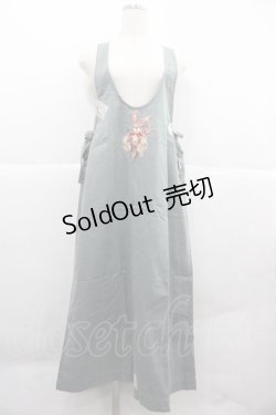 画像1: PINK HOUSE / うさぎ刺繍ジャンパースカート  ブルー I-25-12-06-088-LO-OP-SA-ZI