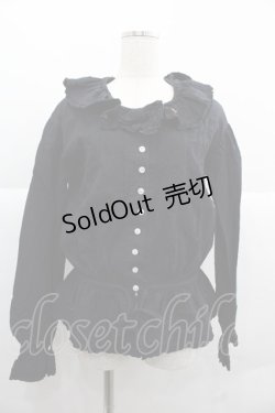 画像1: PINK HOUSE / うさぎ刺繍ブラウス  ブラック I-25-12-06-011-LO-BL-SA-ZI