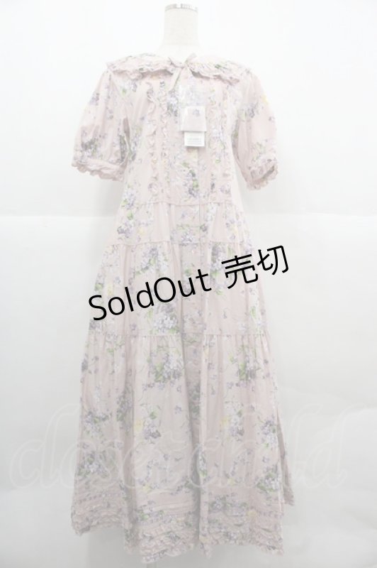 画像1: PINK HOUSE / リトルヴァイオレットプリントワンピース  ピンク I-25-12-06-091-LO-OP-SA-ZI (1)