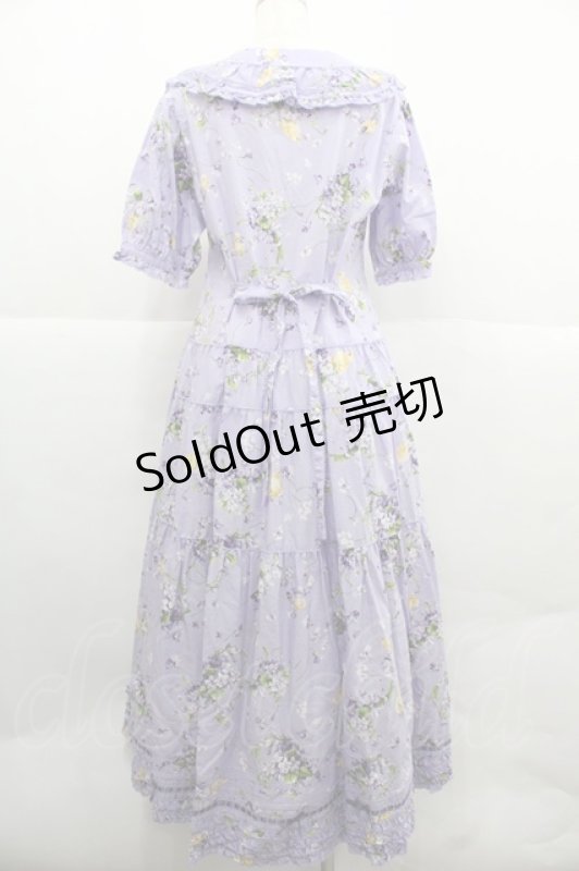 画像2: PINK HOUSE / リトルヴァイオレットプリントワンピース  パープル I-25-12-06-092-LO-OP-SA-ZI (2)