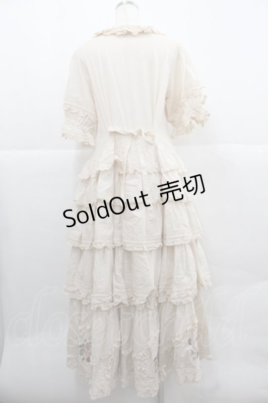 画像2: PINK HOUSE / Berry Rose刺繍入りパッチワーク風ワンピース  アイボリー I-25-12-06-093-LO-OP-SA-ZI (2)