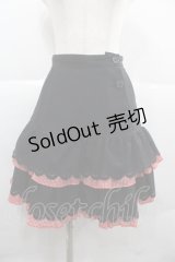 MILK / ギンガム&フリルスカート  ブラック×レッド I-25-12-06-095-ML-SK-SA-ZI