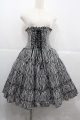 ATELIER PIERROT / ストライプコルセットスカート  黒Ｘ白 I-25-12-06-097-EL-SK-SA-ZI