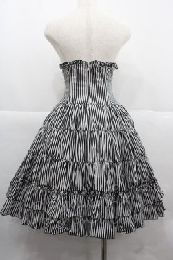 画像2: ATELIER PIERROT / ストライプコルセットスカート  黒Ｘ白 I-25-12-06-097-EL-SK-SA-ZI
