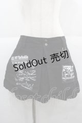 SEX POT ReVeNGe / ワッペンデザインプリーツスカート L 黒Ｘ白 I-25-12-06-099-SP-SK-SA-ZI