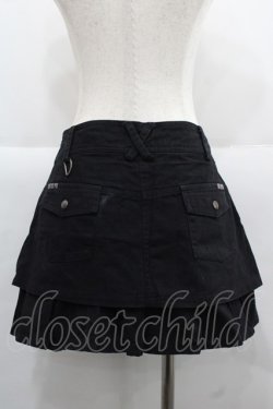 画像2: SEX POT ReVeNGe / ワッペンデザインプリーツスカート L 黒Ｘ白 I-25-12-06-099-SP-SK-SA-ZI