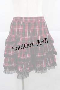 PUTUMAYO / チェックフリルスカート  赤Ｘ黒チェック I-25-12-06-101-PT-SK-SA-ZI
