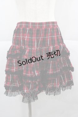 画像1: PUTUMAYO / チェックフリルスカート  赤Ｘ黒チェック I-25-12-06-101-PT-SK-SA-ZI