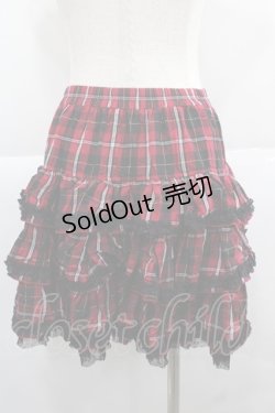 画像2: PUTUMAYO / チェックフリルスカート  赤Ｘ黒チェック I-25-12-06-101-PT-SK-SA-ZI