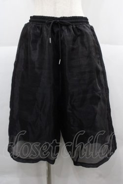 画像1: REFLEM / シアー切替レイヤードハーフパンツ  黒 I-25-12-06-102-PU-PA-SA-ZI