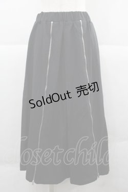 画像1: KMK(KINGLY MASK) / フロントZIPスカート  黒Ｘシルバー I-25-12-06-103-PU-SK-SA-ZI