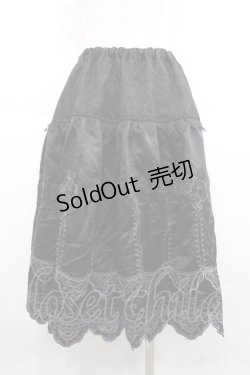 画像2: GRAMM / スカラップレース風刺繍スカート  黒 I-25-12-06-104-HN-SK-SA-ZI