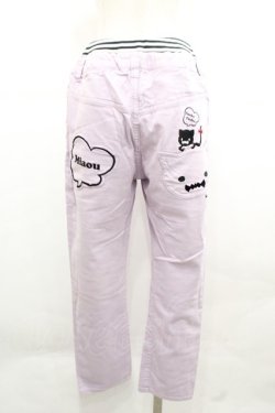 画像2: Rydia / コビニャー刺繍パンツ  ラベンダーＸ黒 I-25-12-06-106-PU-PA-SA-ZI