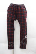 Rydia / コビニャー刺繍タータンチェックパンツ  赤Ｘ青チェック I-25-12-06-107-PU-PA-SA-ZI