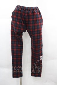 Rydia / コビニャー刺繍タータンチェックパンツ  赤Ｘ青チェック I-25-12-06-107-PU-PA-SA-ZI