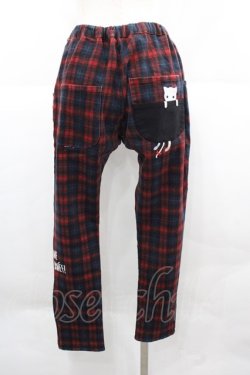 画像2: Rydia / コビニャー刺繍タータンチェックパンツ  赤Ｘ青チェック I-25-12-06-107-PU-PA-SA-ZI