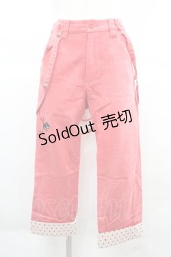 画像1: WORLD WIDE LOVE！(Rydia) / サスペンダーデニムパンツ  赤Ｘ黒 I-25-12-06-108-PU-PA-SA-ZI