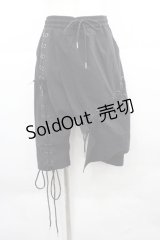 WRouge / 編み上げハーフパンツ  黒 I-25-12-06-110-PU-PA-SA-ZI