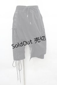 WRouge / 編み上げハーフパンツ  黒 I-25-12-06-110-PU-PA-SA-ZI
